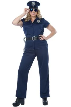 Classic Police Woman Plus Size Costume