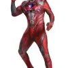 2017 Red Ranger Bodysuit Adult Costume -Cheap Kids Costumes Store D19232 full 1