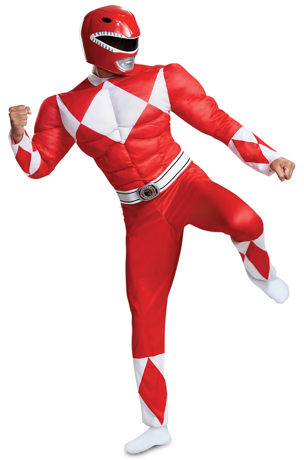 Red Ranger Classic Muscle Adult Costume 3 Red Ranger Classic Muscle Adult Costume