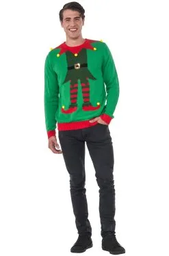 Green Elf Sweater Adult Costume